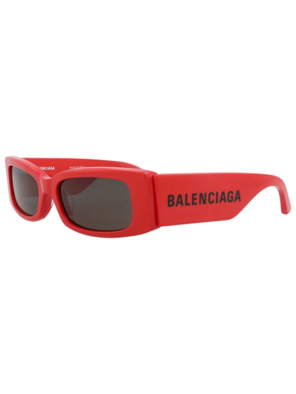 New Balenciaga Women's Sunglasses Square Rectangle Recycled Acetate Frame Red